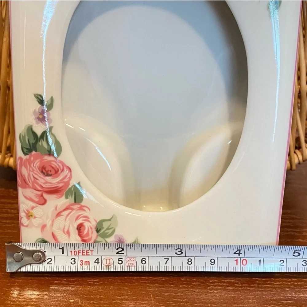 Vintage Porcelain Floral Picture Frame Coquette Ballerina Cottagecore Pink Ivory